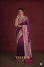 Pure Katan Silk Purple with Pink Boarder Banarasi Saree