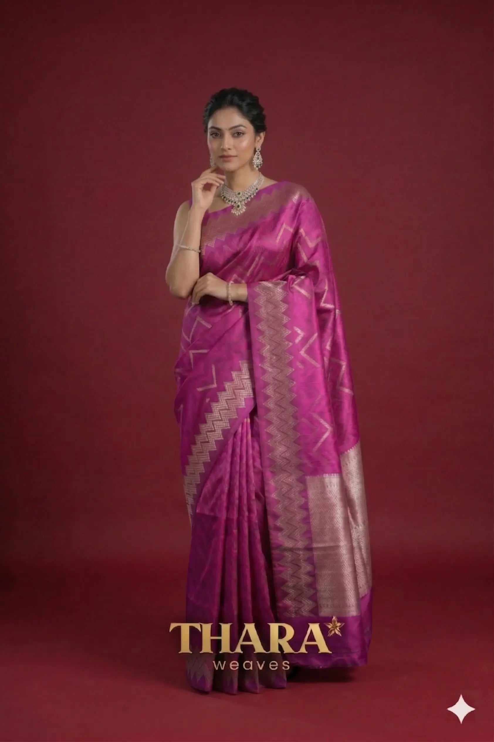 Pure Katan Silk Pink Designer Banarasi Saree