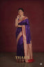 Pure Katan Silk Purple and Red Banarasi Saree