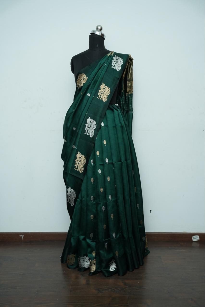Raw mango Benaras designer sarees