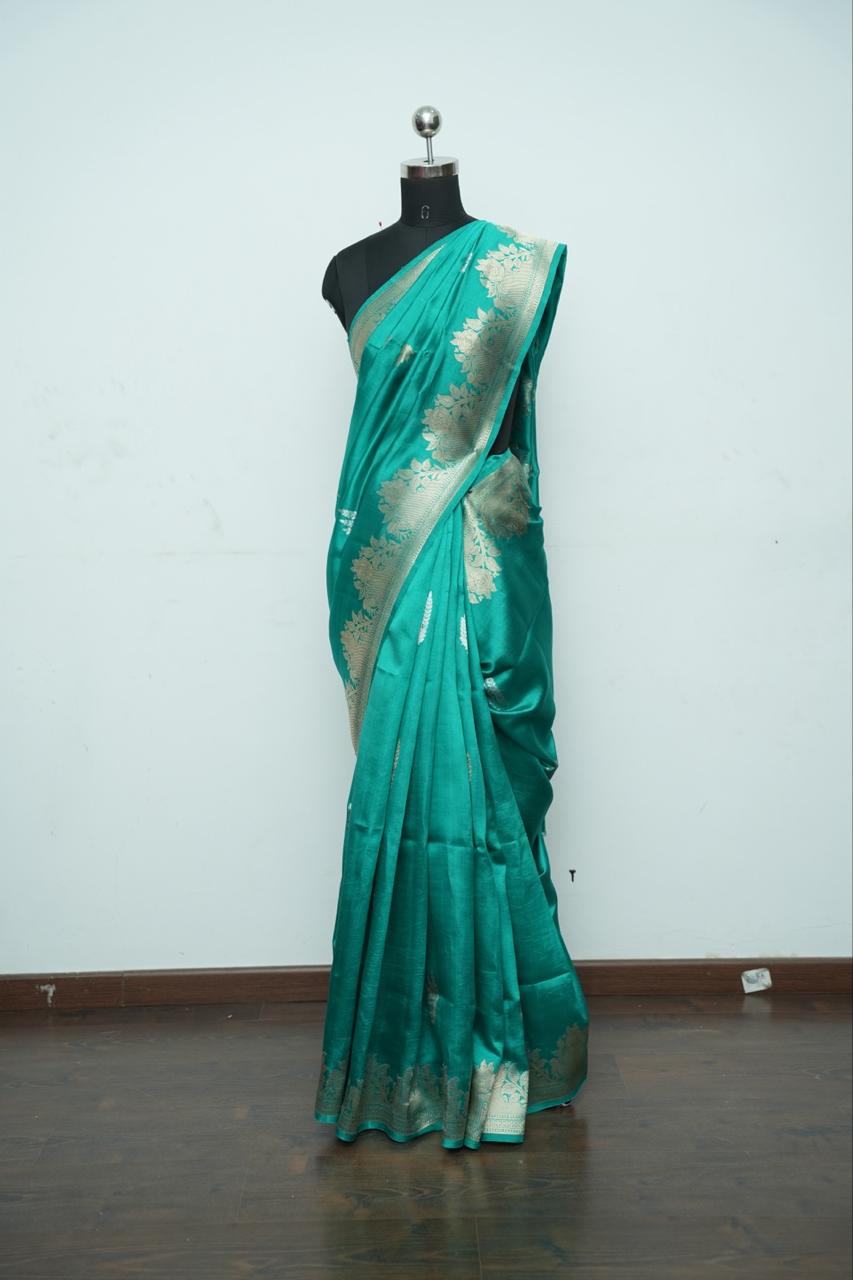 Raw mango Benaras designer sarees