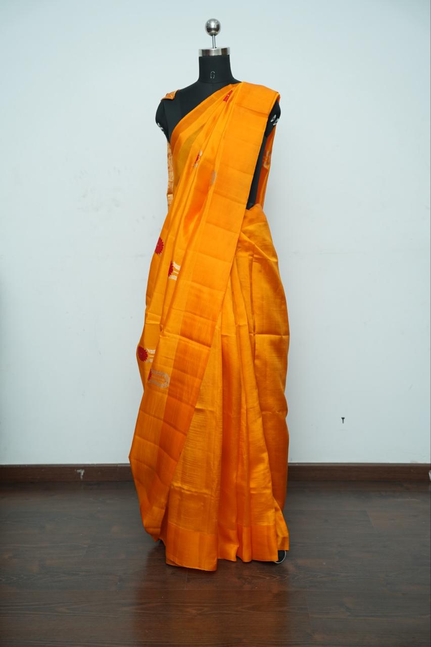 Raw mango Benaras designer sarees
